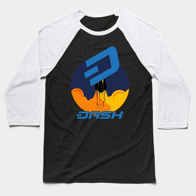 Rocket to The Moon : DASH Edition Baseball T-Shirt by CryptoTextile